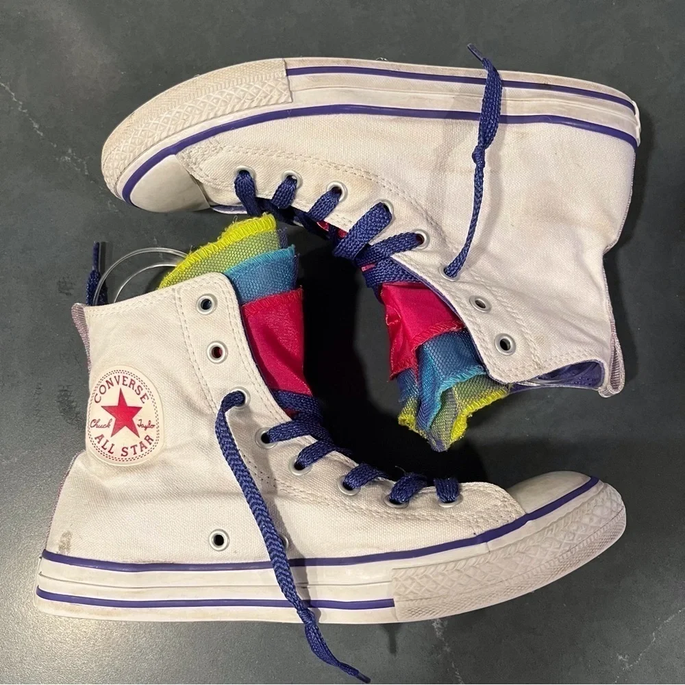 Converse sz 7 Party hi All Stars sneakers - Picture 2 of 16